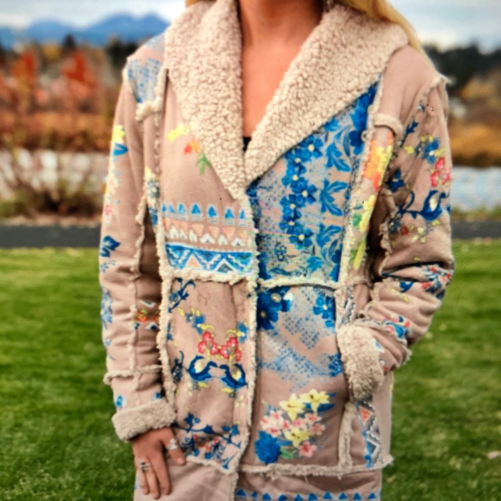 Johnny Was Steppa Sherpa Coat size M New with Tags